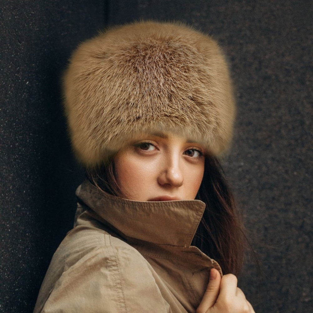 Faux Fur Furry Cossack Style Winter Hat A